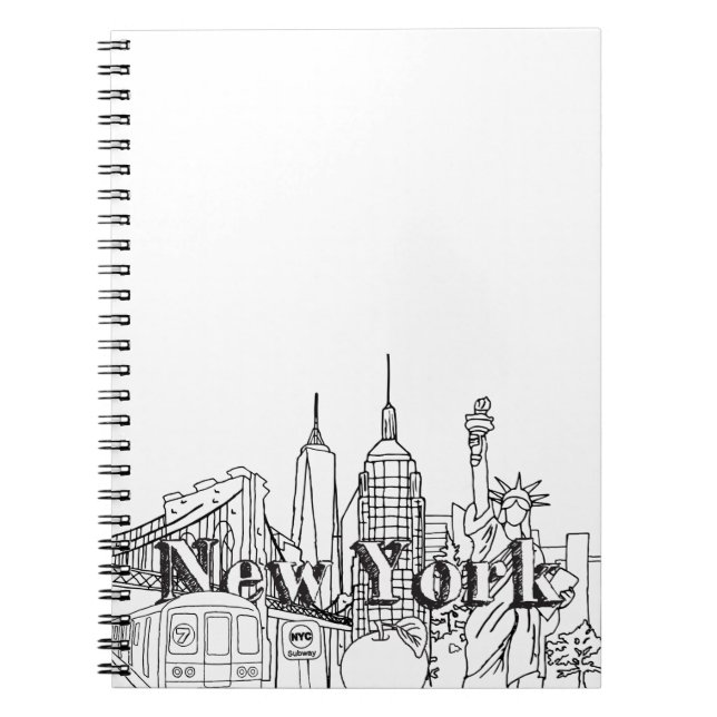 Caderno Espiral Centro NYE New York Vacsing Souvenirs NYC Gift (Frente)