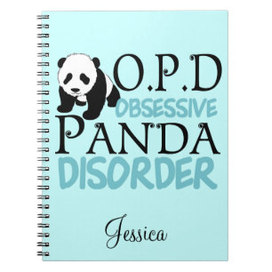 Caderno Espiral Cerceta bonito do costume do urso de panda