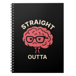 Caderno Espiral Cérebro Cansado Engraçado - Humor Estudantil e Esc