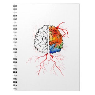 Caderno Espiral Cérebro humano do arco-íris