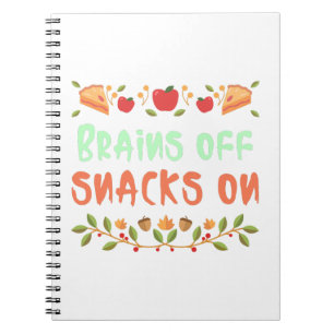 Caderno Espiral Cérebros de lanche na escola notebook