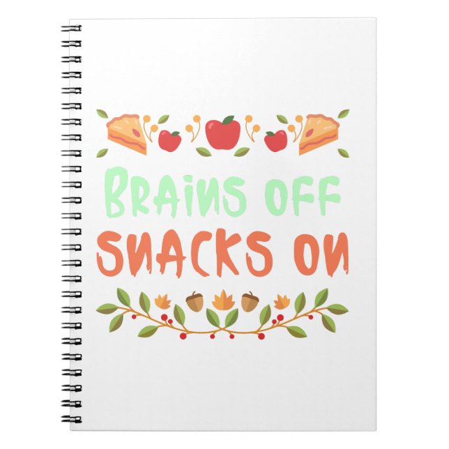 Caderno Espiral Cérebros de lanche na escola notebook (Frente)