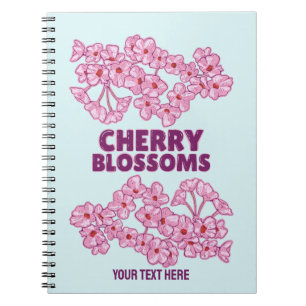 Caderno Espiral Cereja rosa floresce