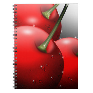 Caderno Espiral Cerejas com gotas de areia