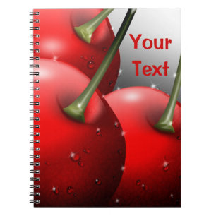 Caderno Espiral Cerejas com gotas de areia