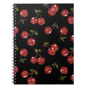 Caderno Espiral Cerejas De Cereja De Boca-Coletiva De Baixo Preto