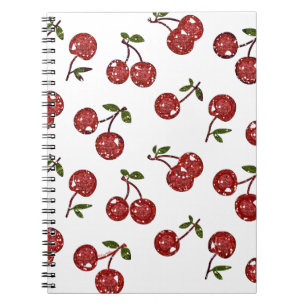 Caderno Espiral Cerejas Rochabilmente Muito Cerejeiras Em Branco