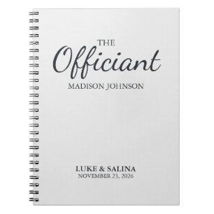 Caderno Espiral Cerimônia Personalizada de Casamento com Oficiante