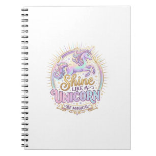 Caderno Espiral Cerne de Unicórnio Brilhante Como um Unicórnio POD