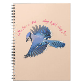 Caderno Espiral Cerúleo em Ascensão: Pormenorizado de um Gaio-Azul