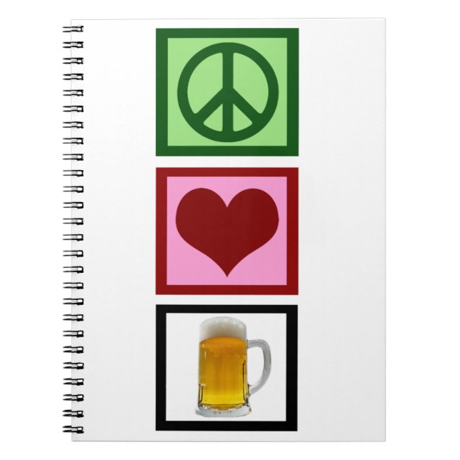 Caderno Espiral Cerveja do amor da paz (Frente)