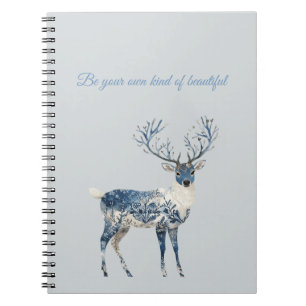Caderno Espiral Cervo Chic Azul Branco