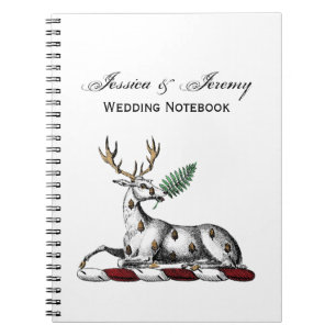 Caderno Espiral Cervo com Emblema de Crista Heráldica de Samambaia