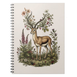 Caderno Espiral Cervo com Flor Silvestre 