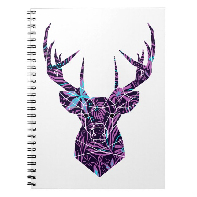 Caderno Espiral Cervo Floral (Frente)