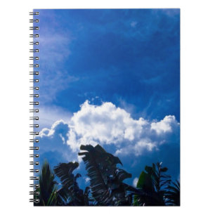 Caderno Espiral Céu Azul Brilhante Com Nuvens