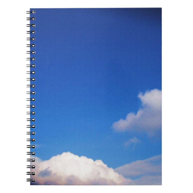 Caderno Espiral Céu Azul Claro e Nuvens Brancas (Frente)