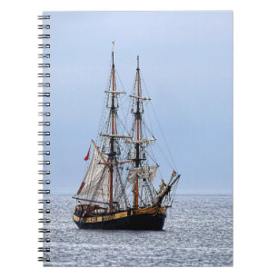 Caderno Espiral Céu Azul de Barcos de Pesca Náuticos