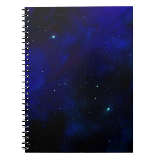 Caderno Espiral Céu Azul Meia-Noite com Estrelas (Frente)