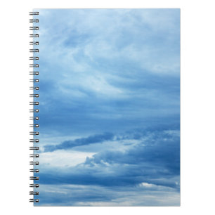 Caderno Espiral Céu Azul Nuvens Brancas Céu de Fundo