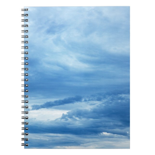 Caderno Espiral Céu Azul Nuvens Brancas Céu de Fundo (Frente)