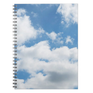 Caderno Espiral céu, clima, natureza, branco, azul, nuvem, luz sol