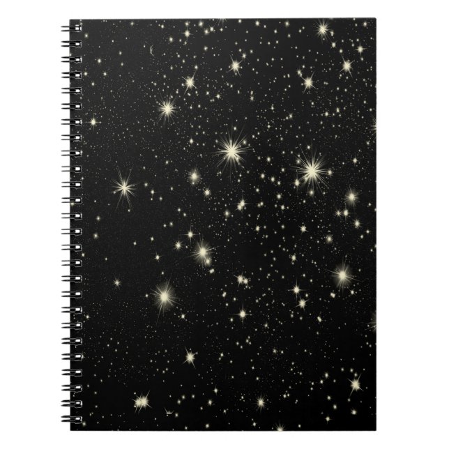 Caderno Espiral Céu estrelado das estrelas da noite (Frente)