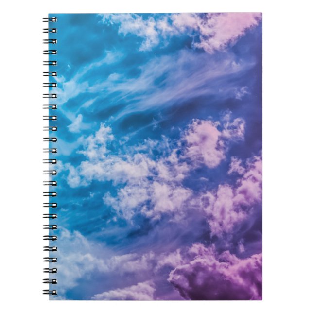 Caderno Espiral Céu surreal, abstrato de arte sonhadora. (Frente)