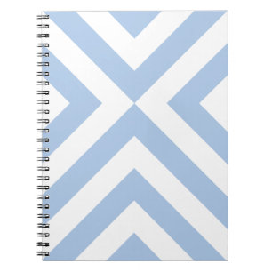 Caderno Espiral Cevrons claros azuis e brancos