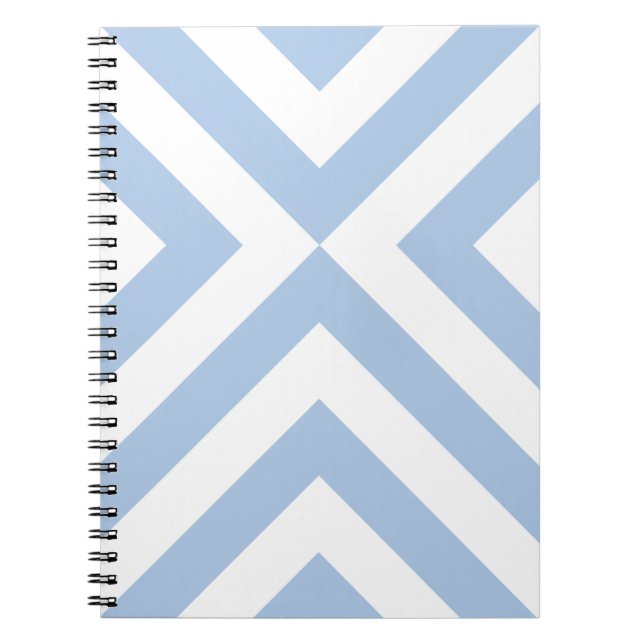 Caderno Espiral Cevrons claros azuis e brancos (Frente)