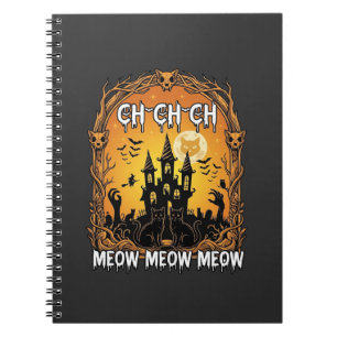 Caderno Espiral Ch Meow Castelo Assombrado de Halloween_1
