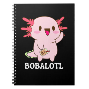 Caderno Espiral Chá de Bolha Bobalotl Axolotl
