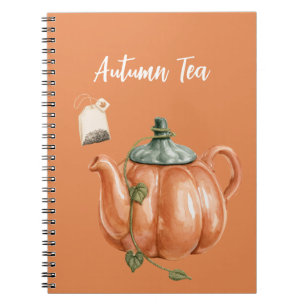 Caderno Espiral Chá de Bule de Abóbora Laranja