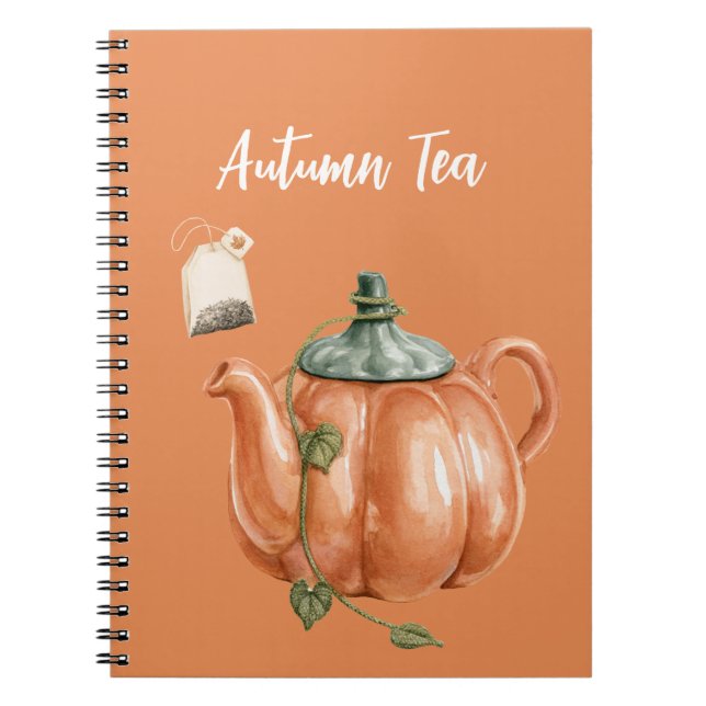 Caderno Espiral Chá de Bule de Abóbora Laranja (Frente)