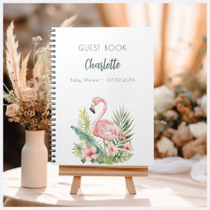 Caderno Espiral Chá de fraldas cor-de-rosa-flamingo