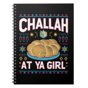 Caderno Espiral Challah At Ya Girl Comida Engraçada de Hanukkah Ch