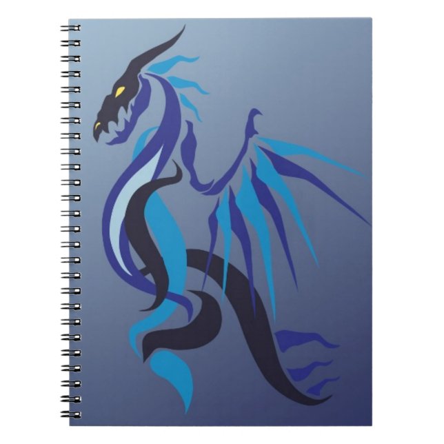 Caderno Espiral Chama de Dragão Azul (Frente)