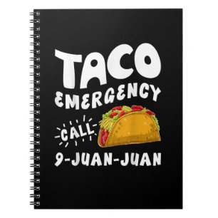 Caderno Espiral Chamada de Emergência Taco 9 Juan Juan Engraçado