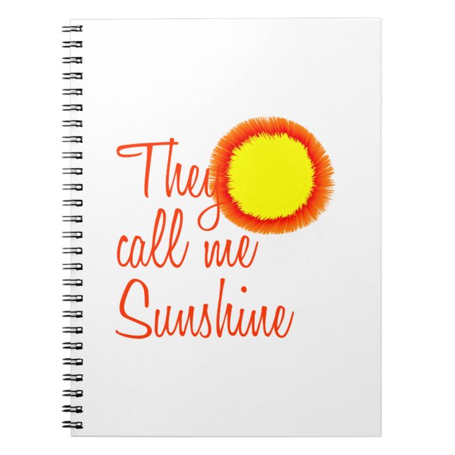 Caderno Espiral Chamam-me Sunshine (Frente)