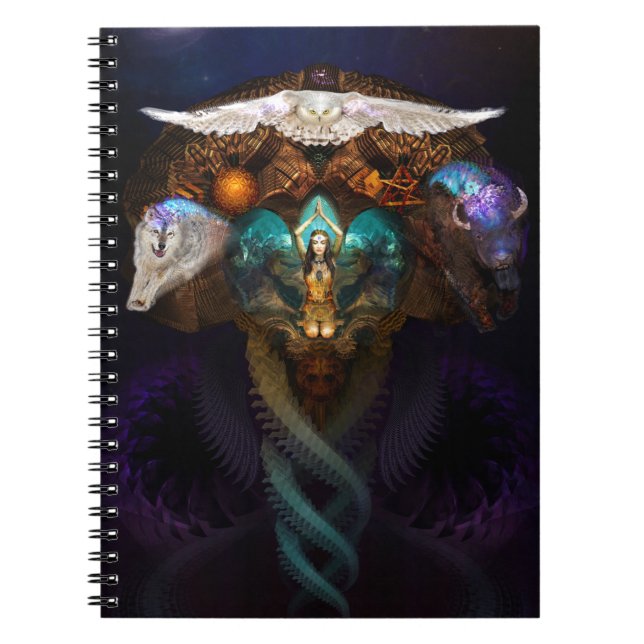 Caderno Espiral Chamando os animais do espírito (Frente)