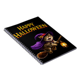 Caderno Espiral Chame gatinho bruxa listrado de caprichoso feliz H