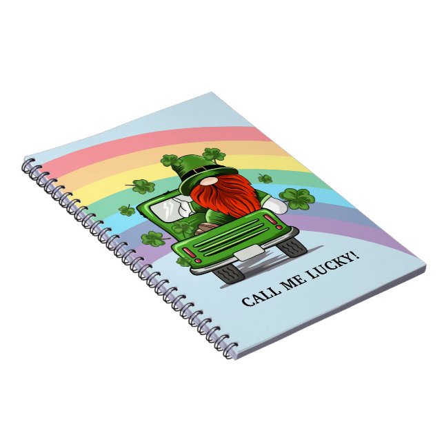 Caderno Espiral Chame-me Lucky Irish Gnomo (Lado Direito)