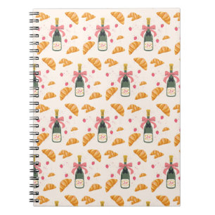 Caderno Espiral Champagne e Croissants