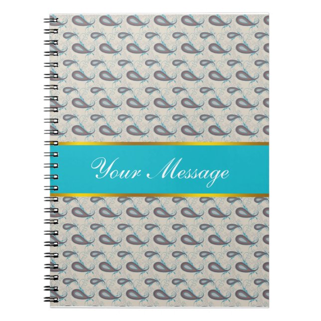 Caderno Espiral Champagne Paisley Pattern (Frente)