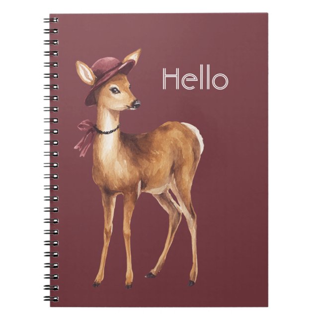 Caderno Espiral Chapéu Burgundy de Veado (Frente)
