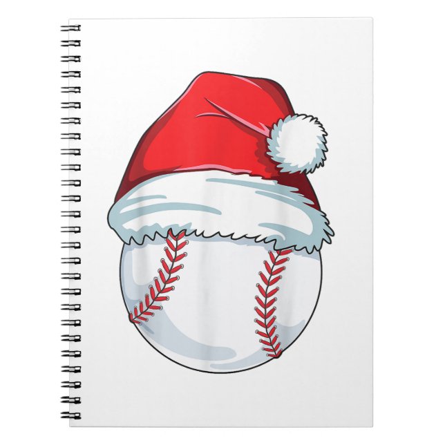 Caderno Espiral Chapéu de Basebol de Natal para Crianças e Homens (Frente)