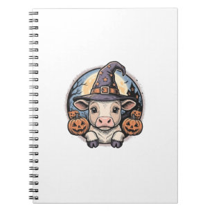 Caderno Espiral Chapeu de Bruxa de Becerro de Halloween Fofo Gravu