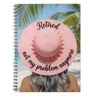 Caderno Espiral Chapéu de Praia Tropical Aposentadoria Não É Mais 
