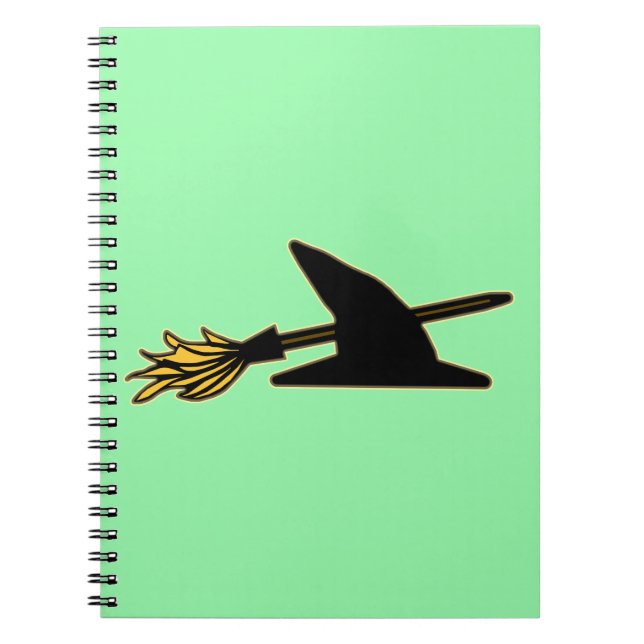 Caderno Espiral Chapéu & vassoura da bruxa (Frente)
