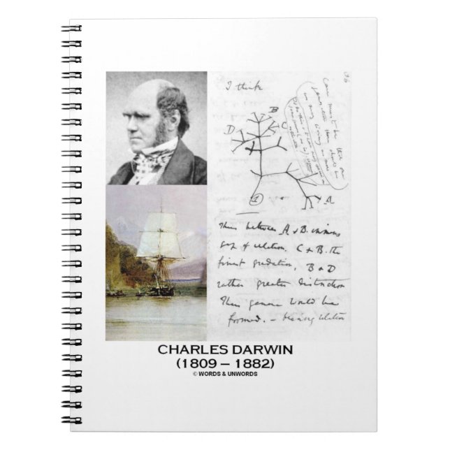 Caderno Espiral Charles Darwin (Darwin HMS Beagle Phylogenetics) (Frente)
